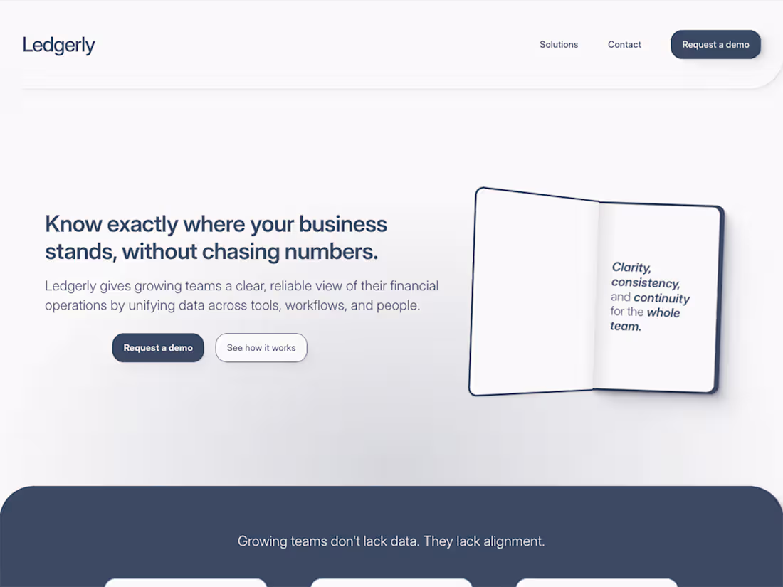 Cover image for Ledgerly - Seed-Stage SaaS Marketing Website
