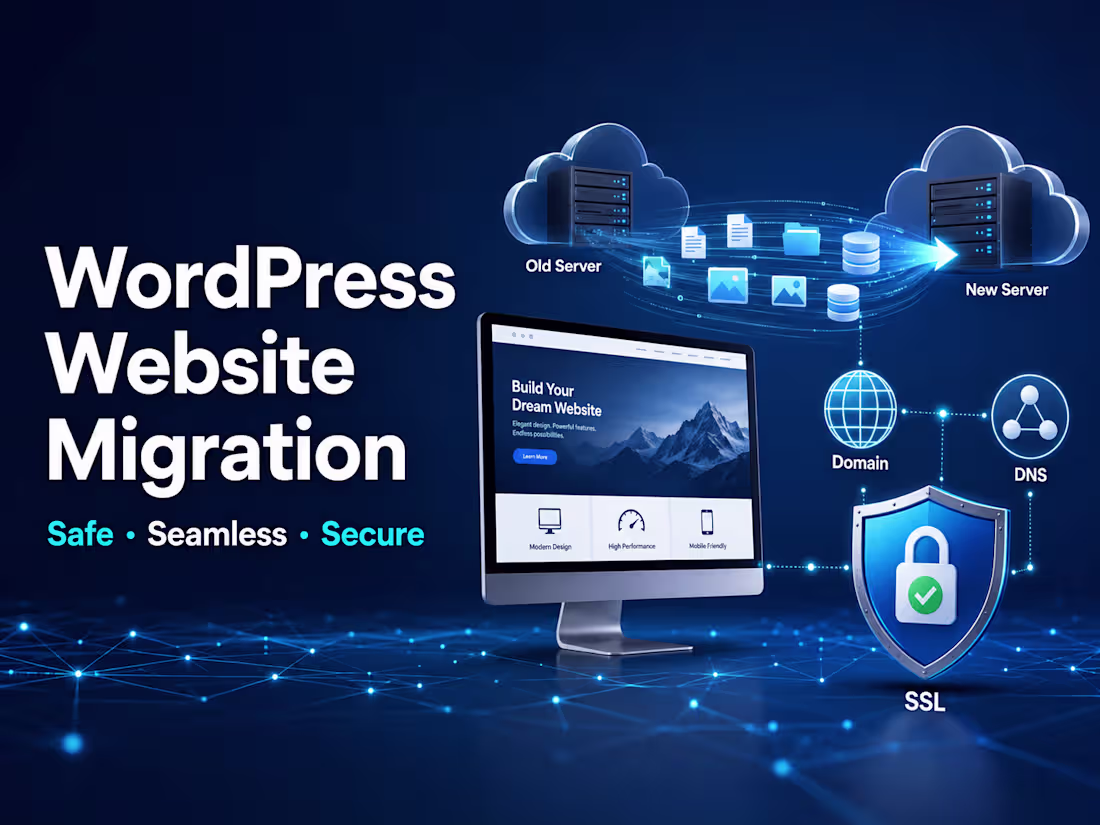 Cover image for WordPress Migration, Domain, DNS & SSL Setup