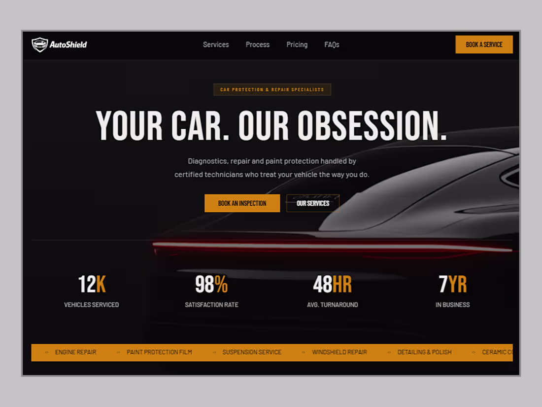 Cover image for Boost Auto Service Bookings with Autoshield Framer Template