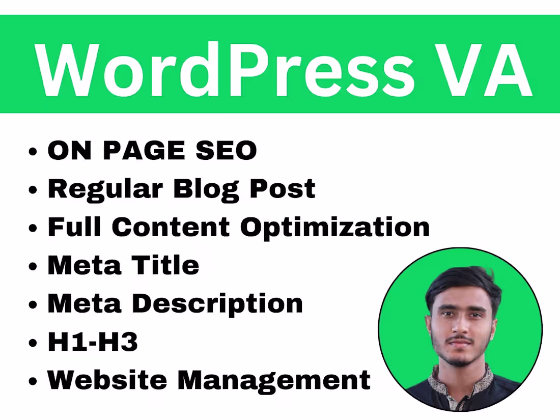 Cover image for I will upload blog posts as wordpress virtual assistant