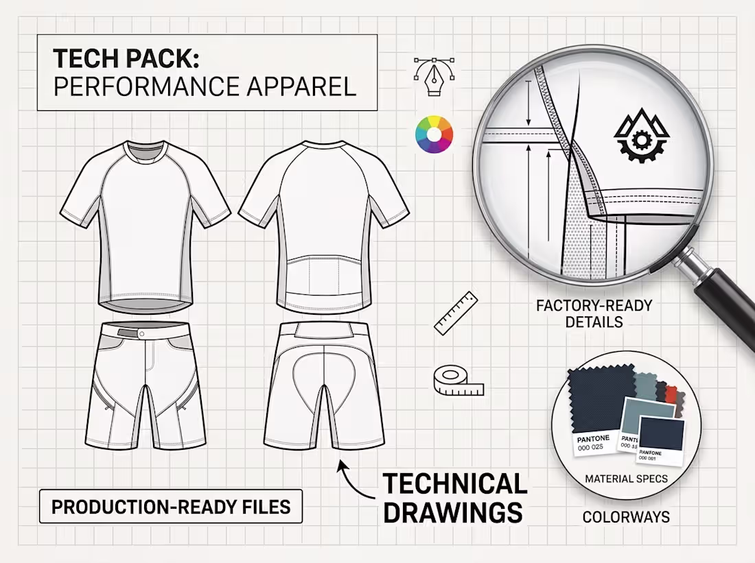 Cover image for Professional Apparel Tech Pack & Flat Sketches