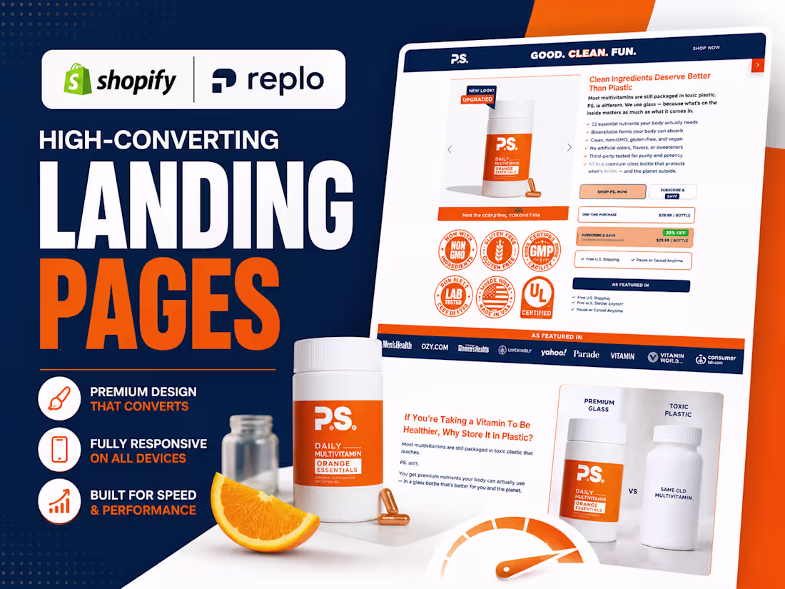 Cover image for Supplements Landing Page Design with