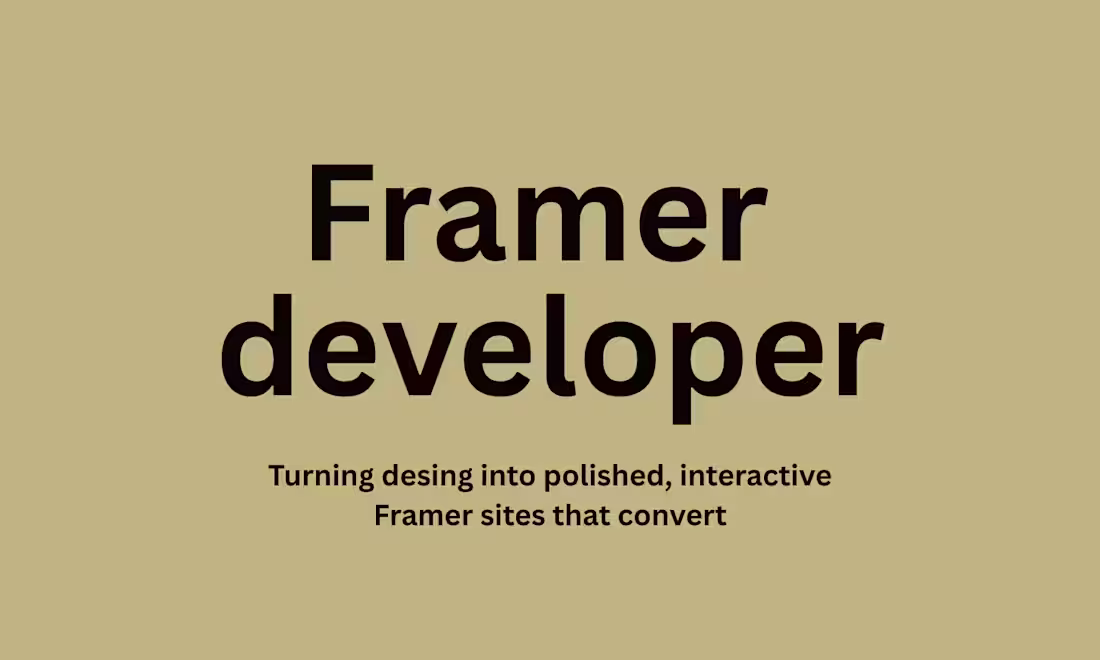 Cover image for Framer Developer