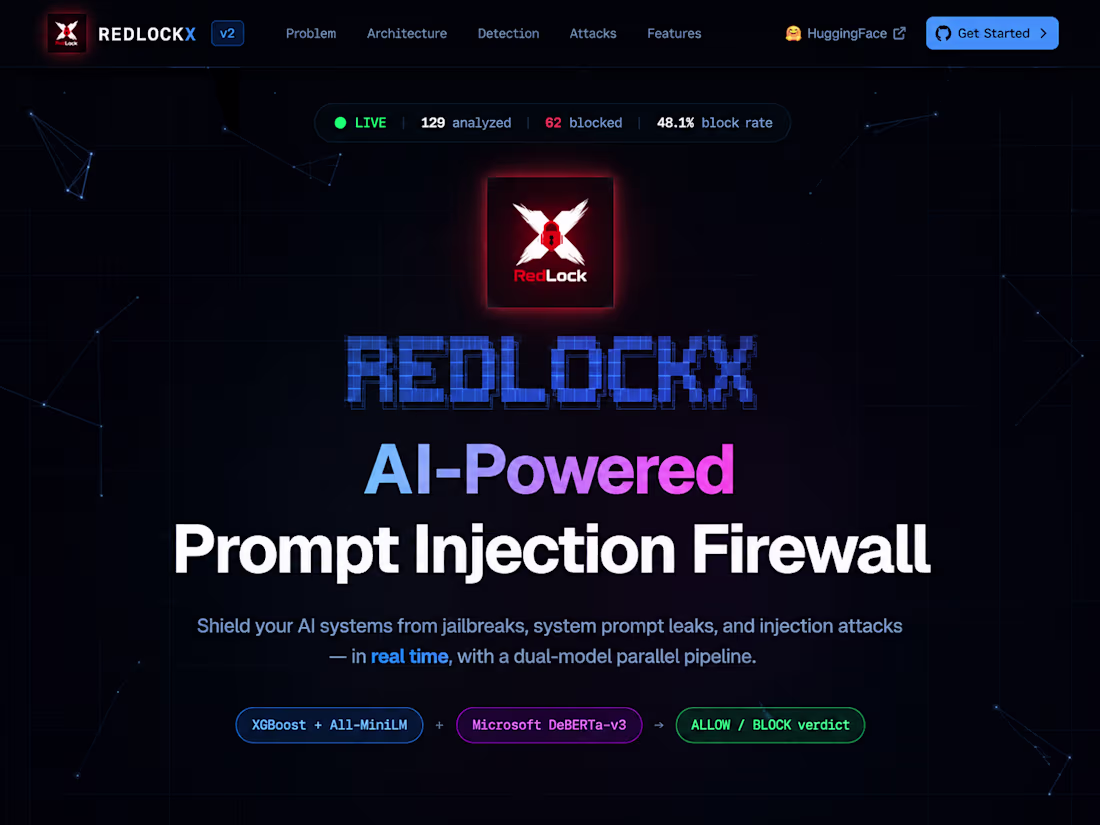 Cover image for RedLockX | Prompt Injection Firewall