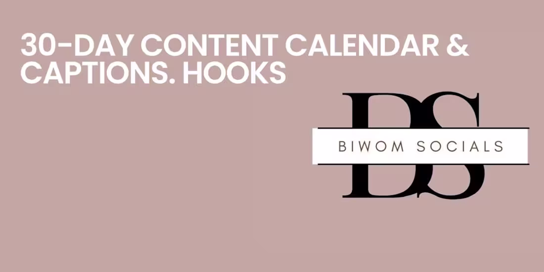 Cover image for 30-Day Content Calendar & Captions
