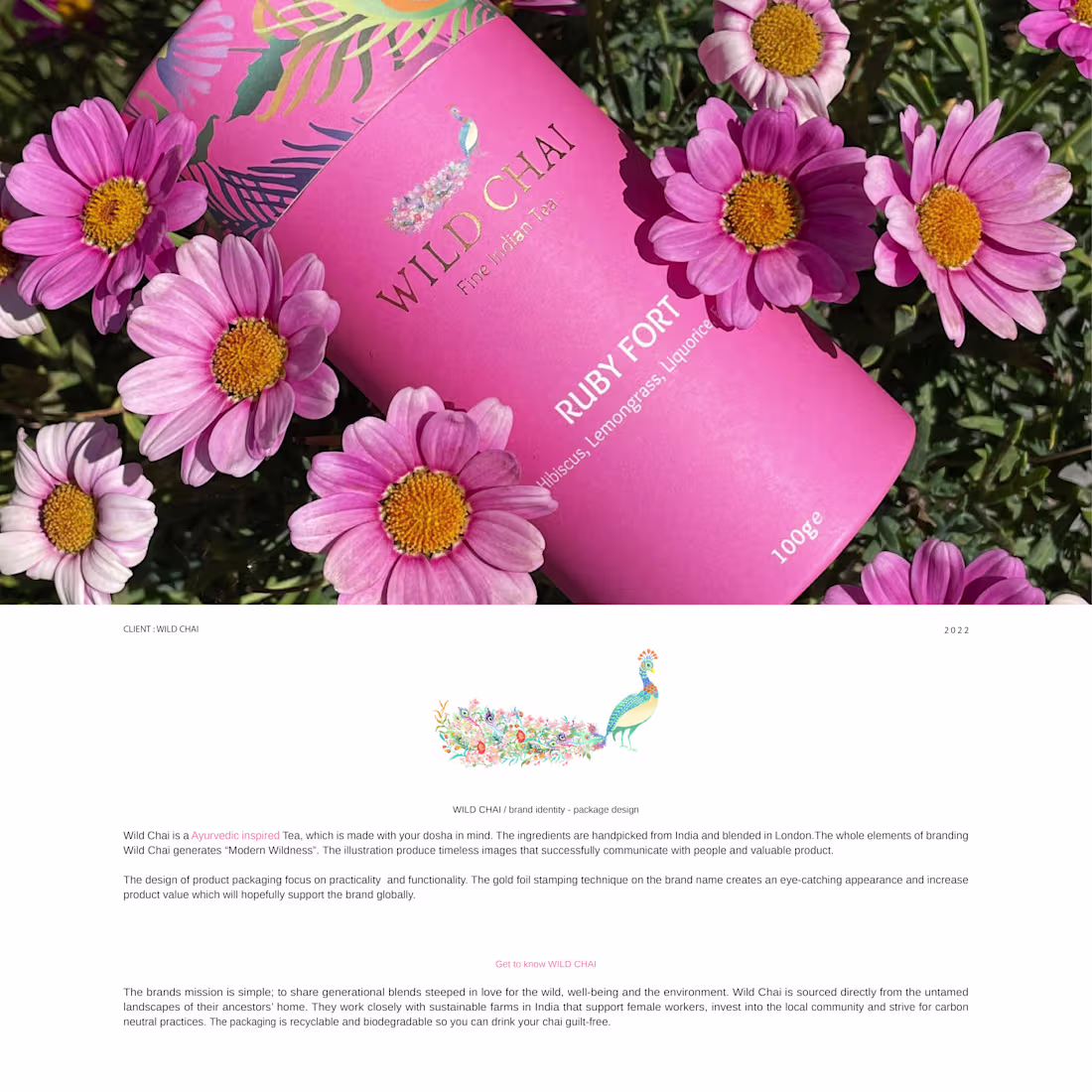 Cover image for Branding and Packaging Design-"WILD CHAI"