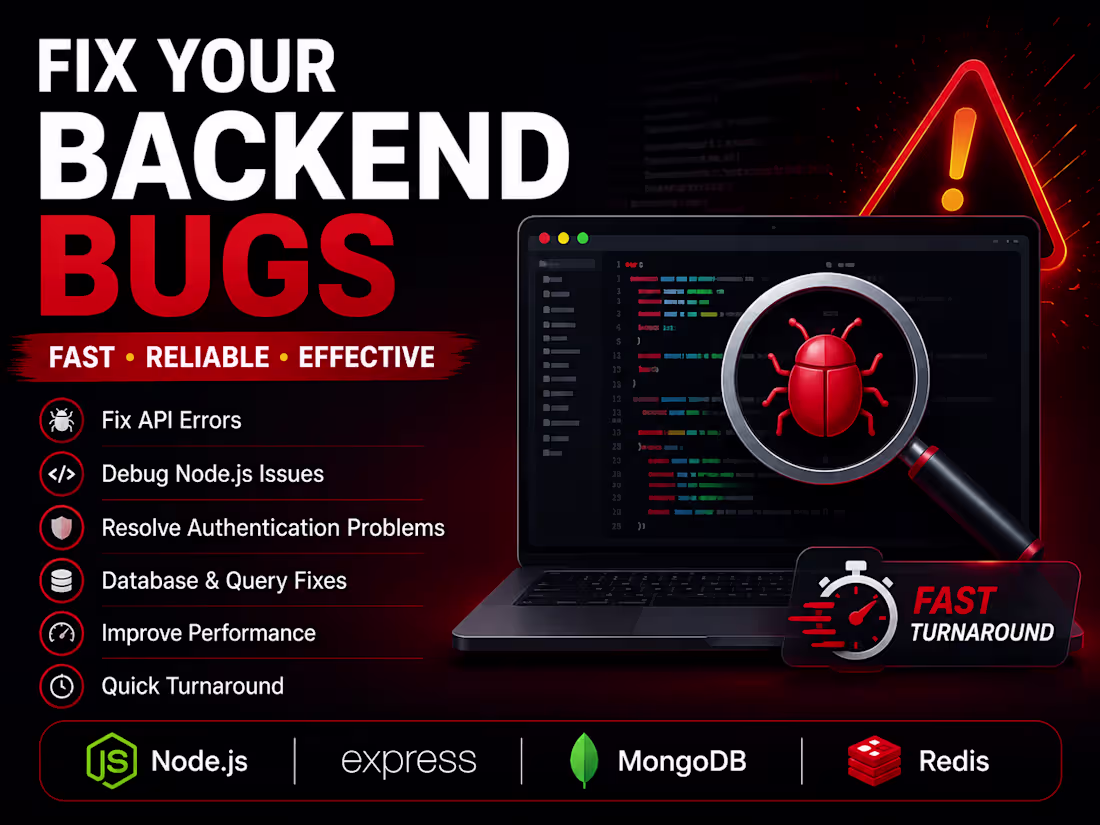Cover image for Fix Node.js Backend Bugs and API Issues