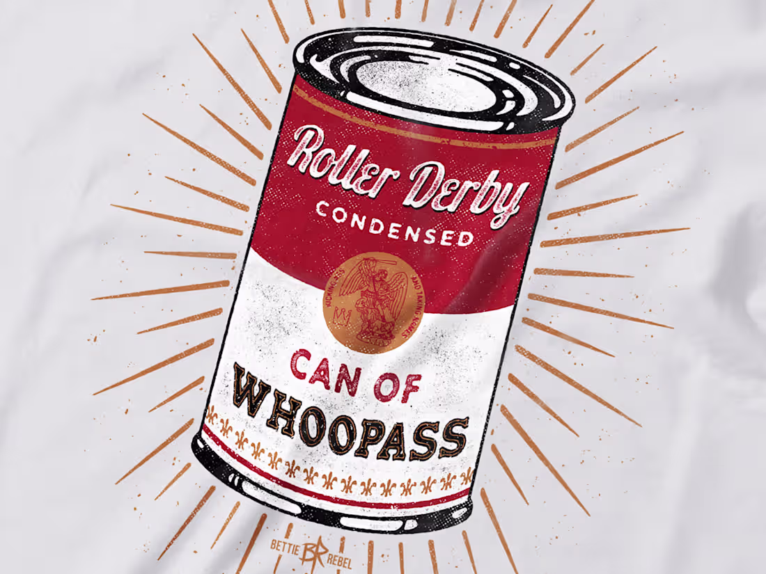 Cover image for Roller Derby "Can of Whoopass" Illustration