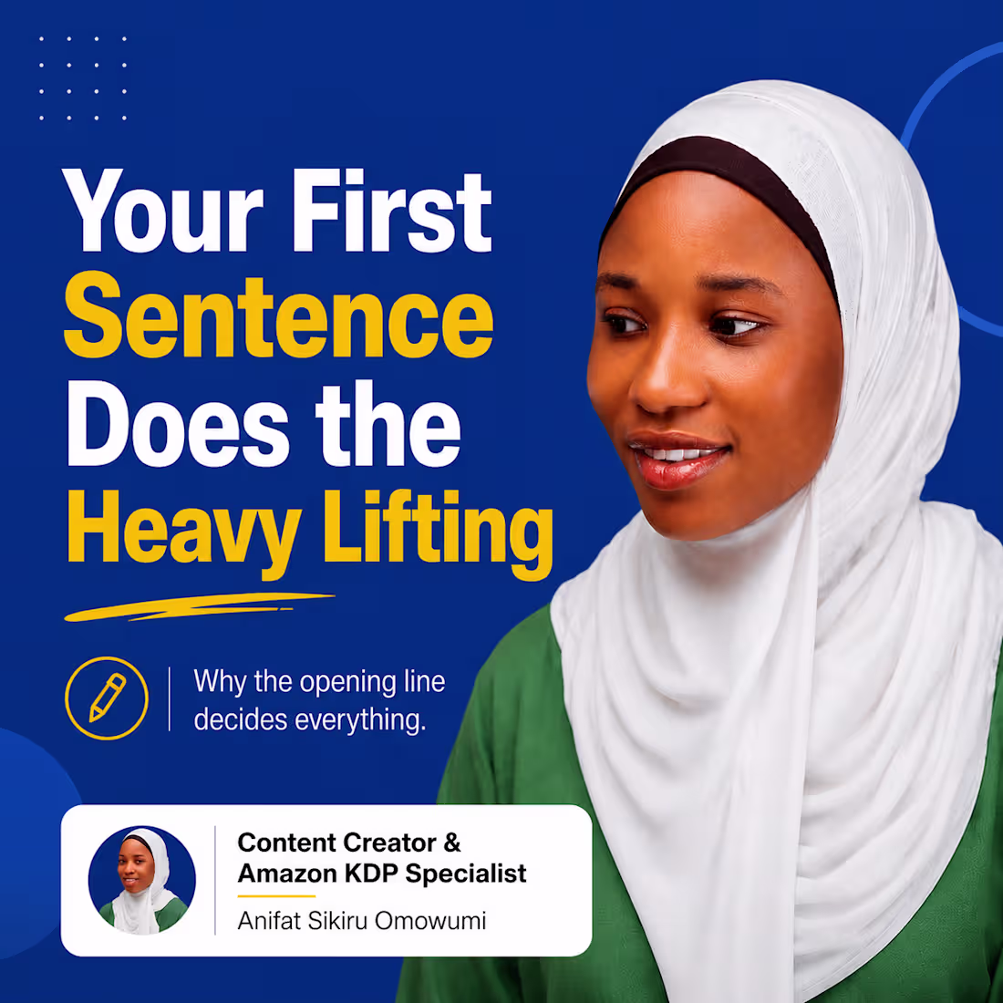 Cover image for Your first sentence does most