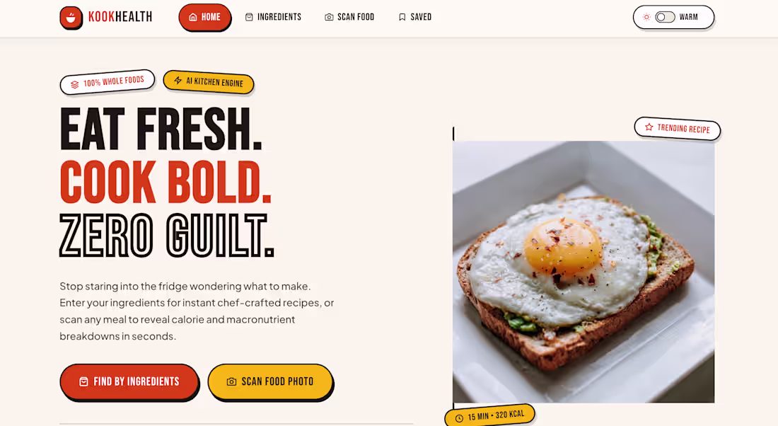 Cover image for KookHealth is an AI-powered recipe