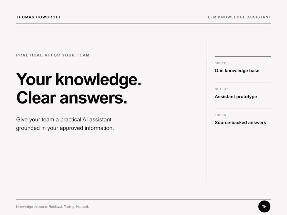 Cover image for AI Knowledge Assistant and RAG Pilot