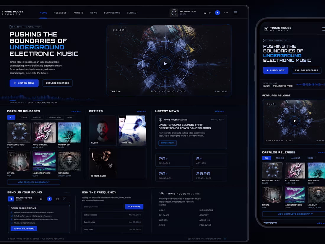 Cover image for Web Platform for Electronic Music with media player Integration
