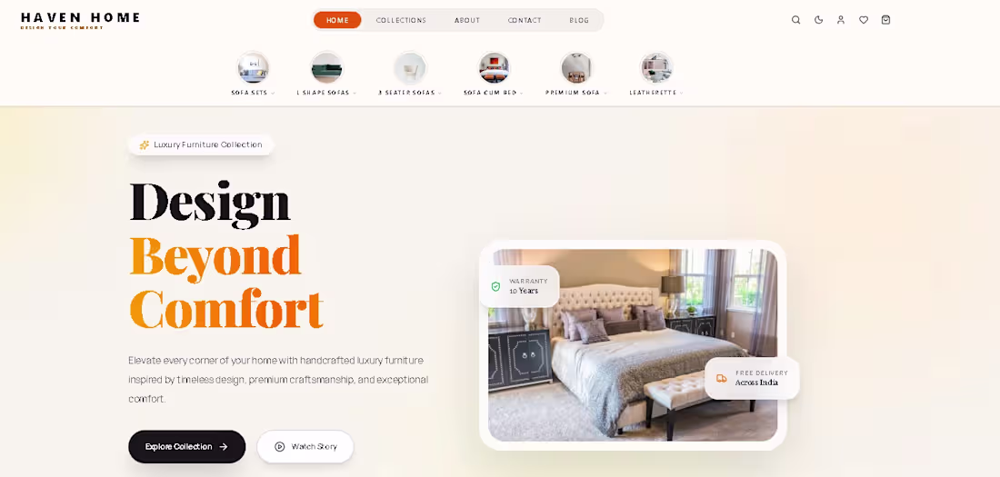 Cover image for Premium Furniture E-commerce Website Design

A
