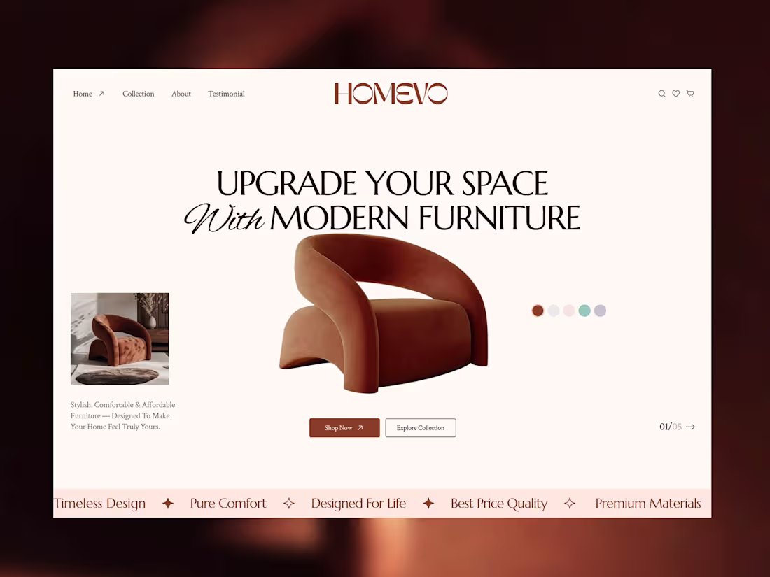 Cover image for Homevo Furniture website design and