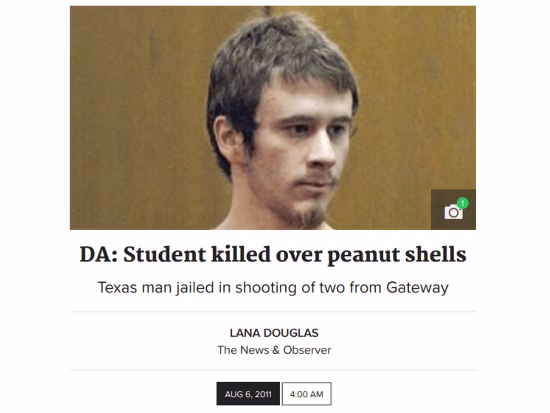 Cover image for DA: Student killed over peanut shells