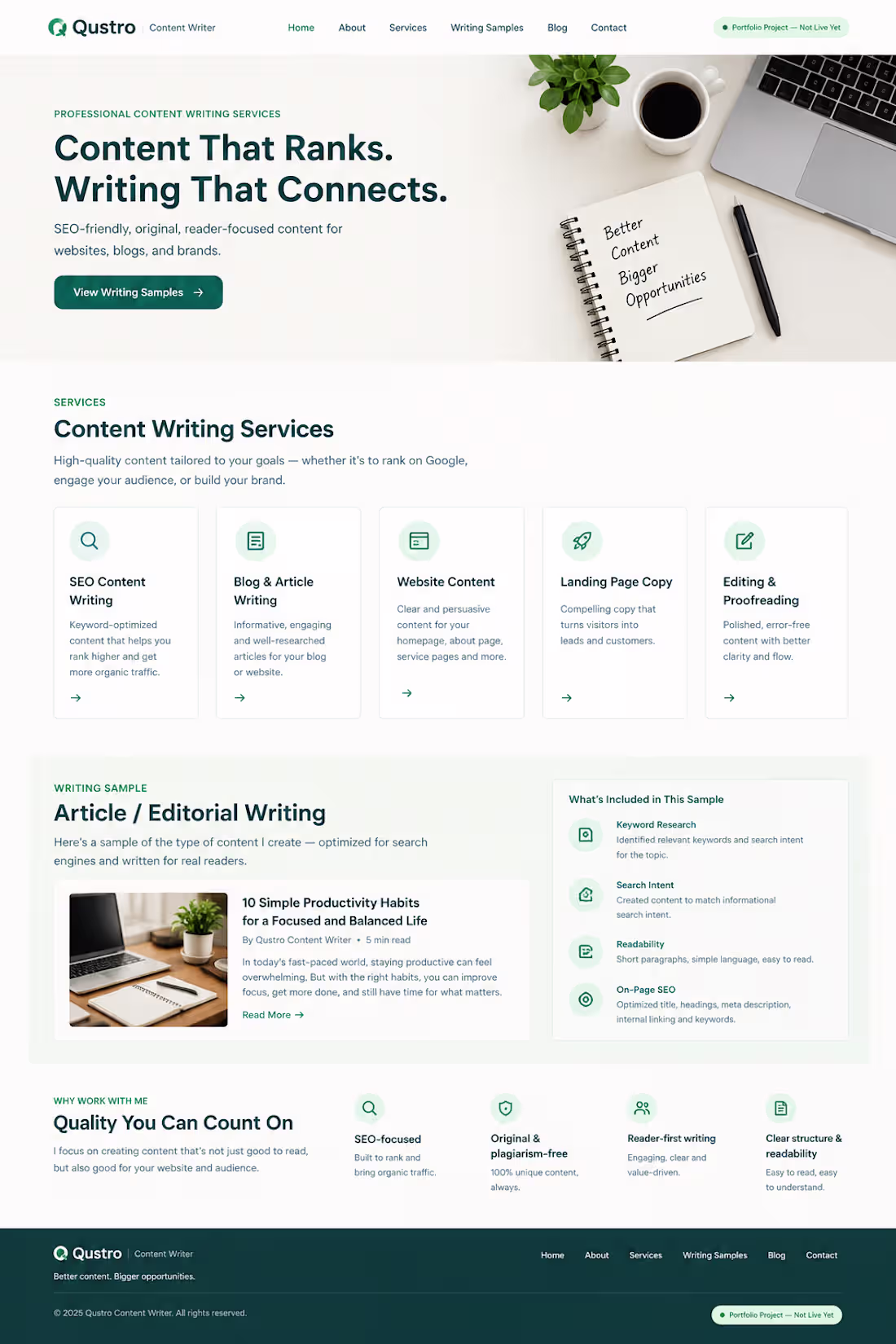 Cover image for An upcoming content writing website