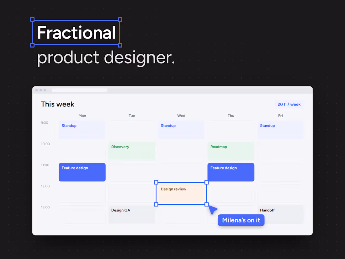 Cover image for Fractional Product Designer | Senior Design, No Full-Time Hire