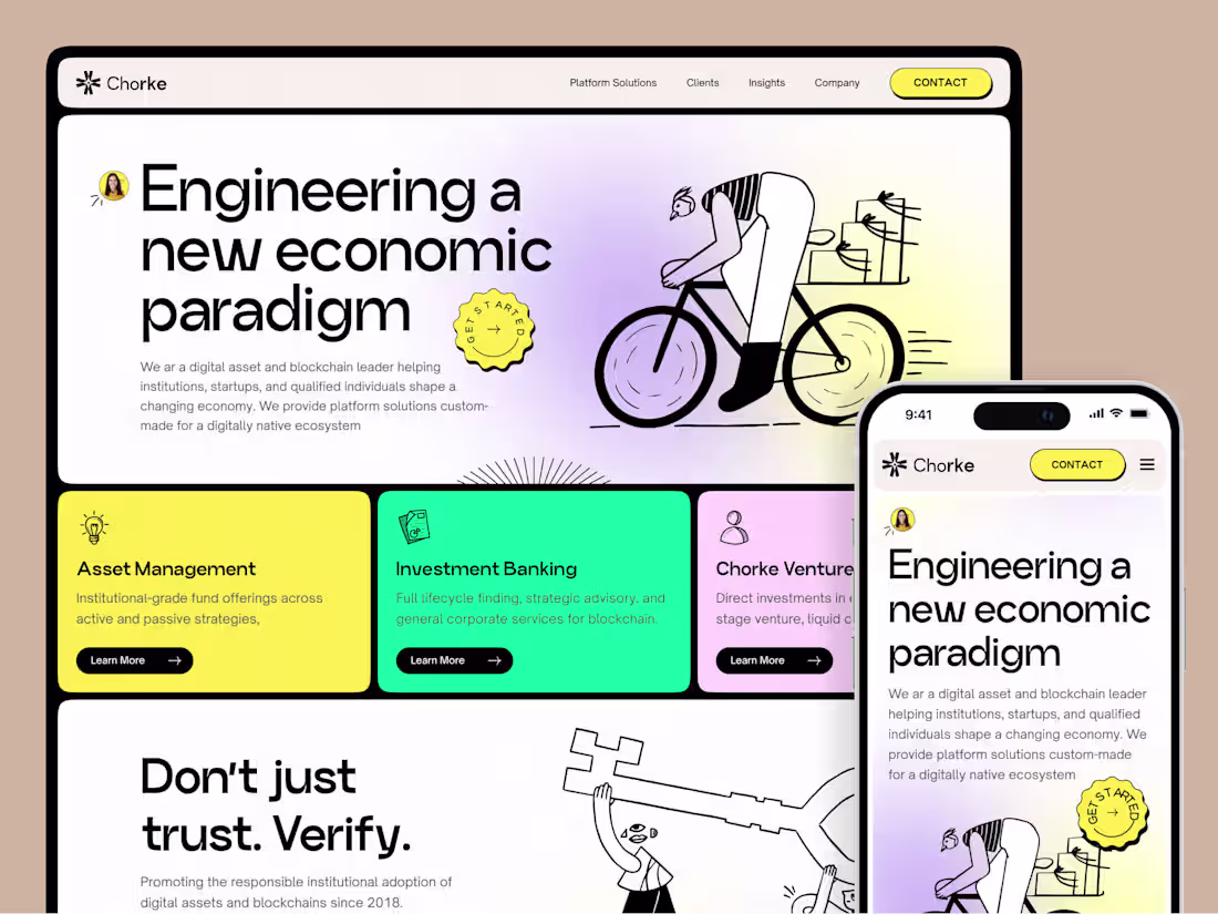 Cover image for Fintech Website: Chorke Landing Page