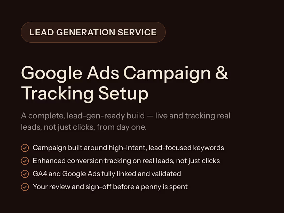 Cover image for Google Ads Campaign & Tracking Setup