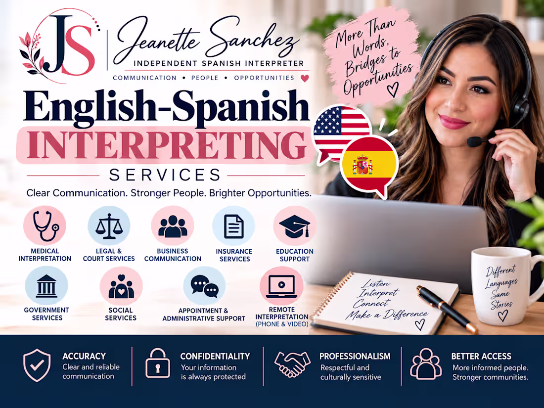 Cover image for Professional English-Spanish Interpreter Services