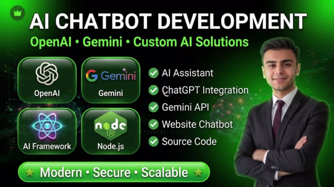 Cover image for I Will Build a Custom AI Chatbot Using OpenAI or Gemini