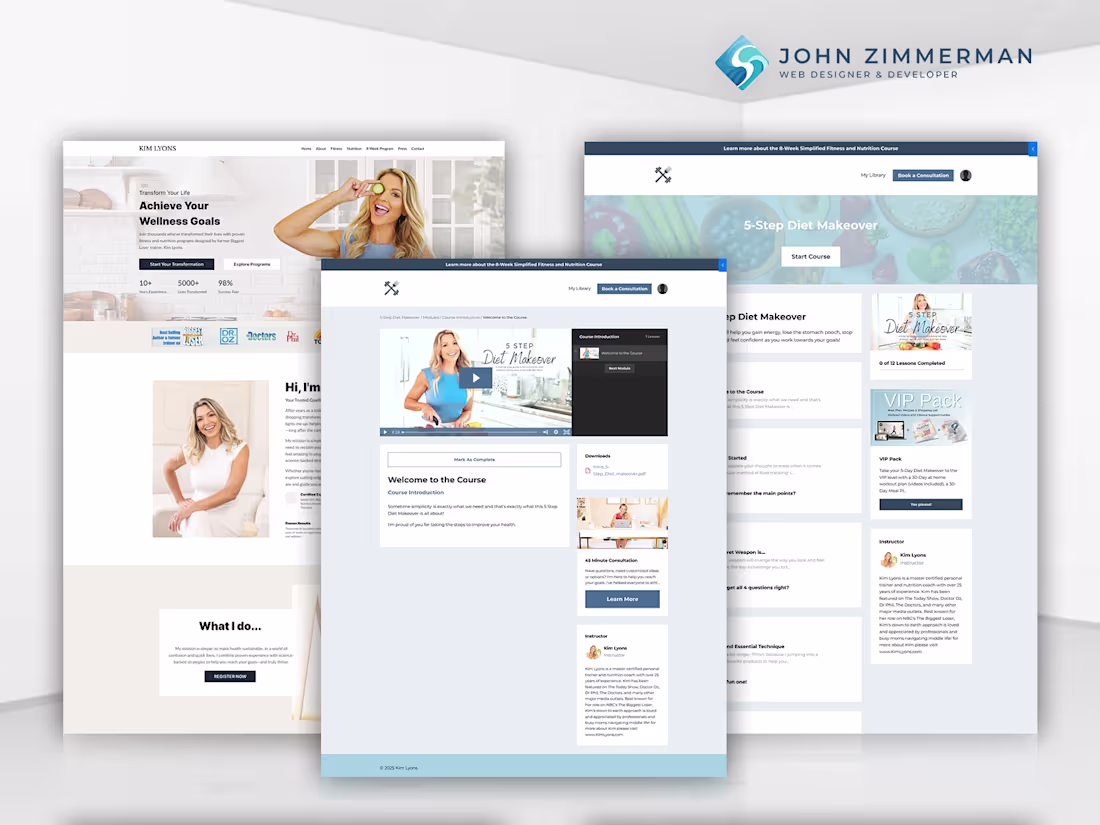 Cover image for Kim Lyons Fitness — Full Kajabi Platform Redesign & System B...