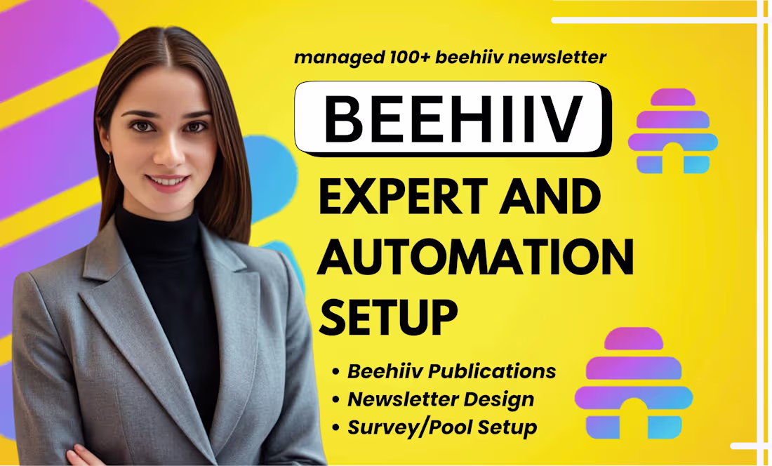 Cover image for Setup beehiiv newsletter, beehiiv website, beehiiv automation 