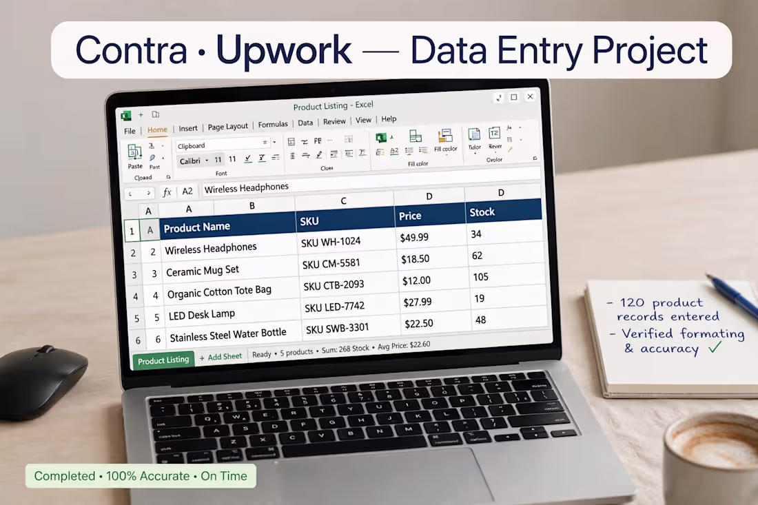 Cover image for Product listing data entry_ I completed 50 products data ent...