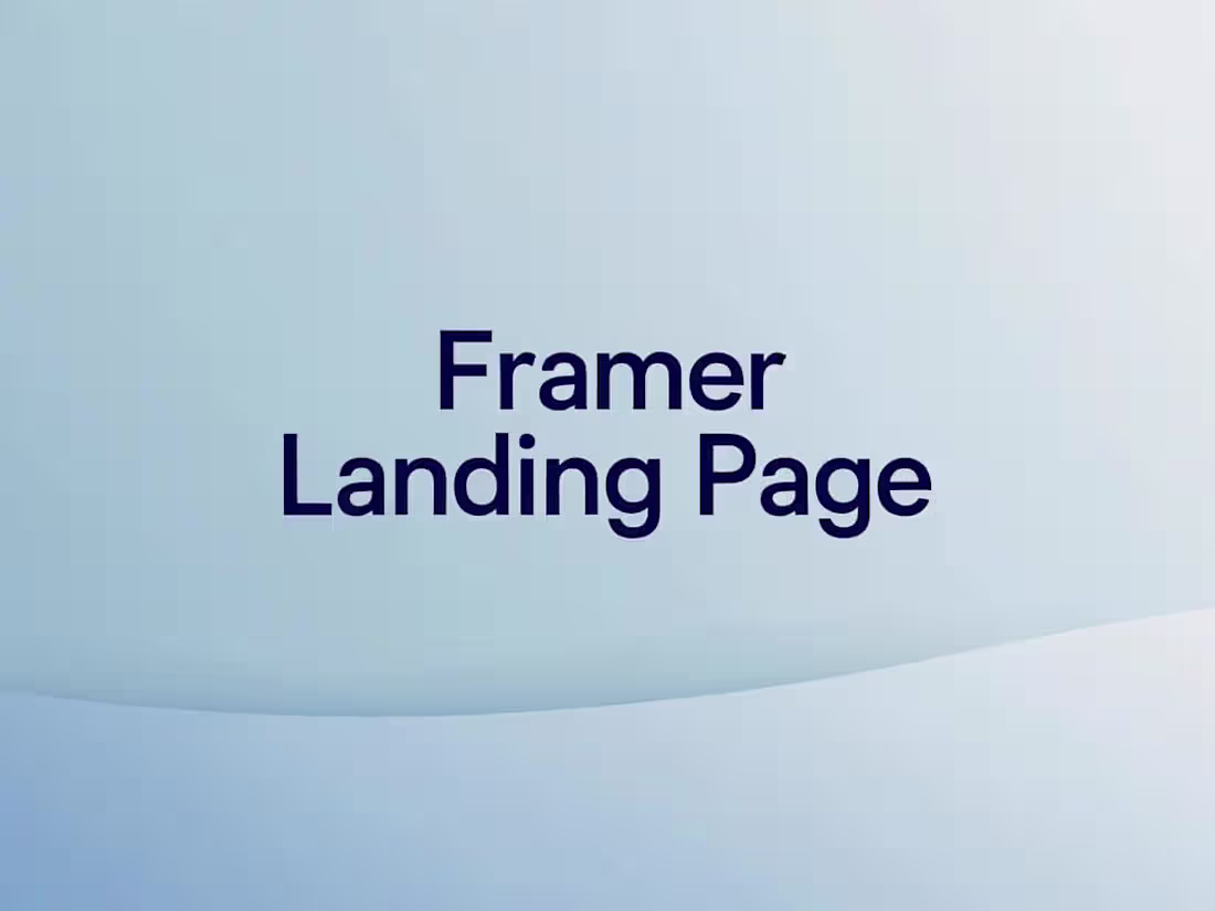 Cover image for Stunning Landing Pages Built with Framer