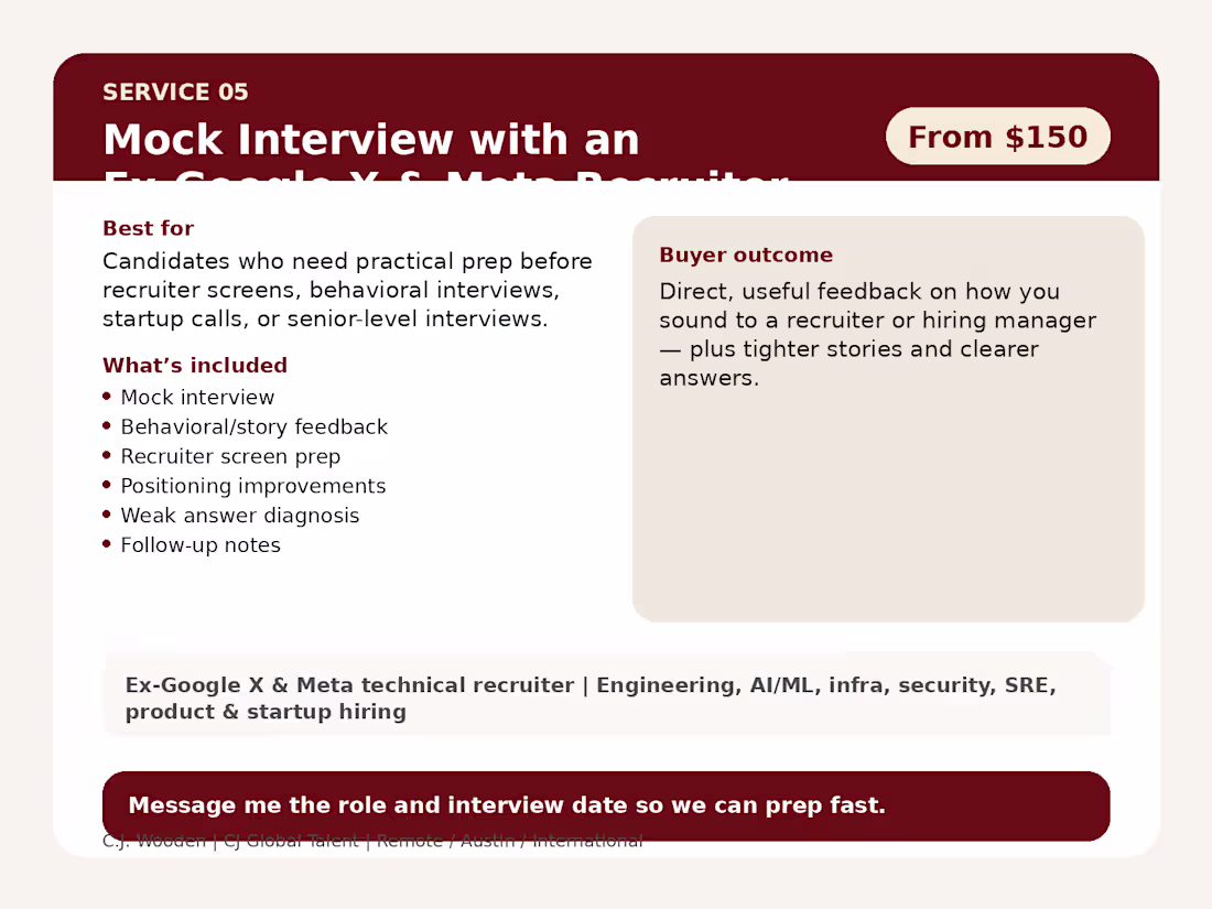 Cover image for Mock Interview with an Ex-Google X & Meta Recruiter