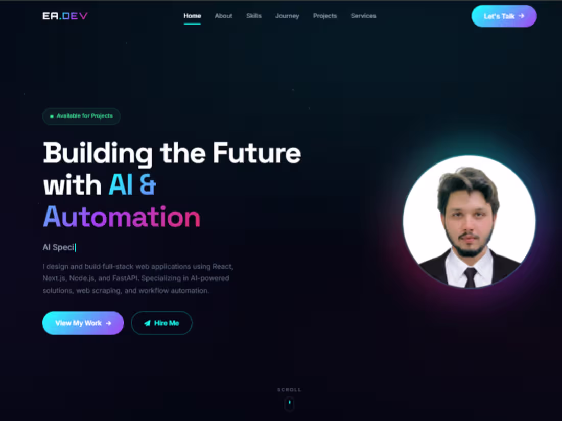 Cover image for Modern AI Portfolio Website with