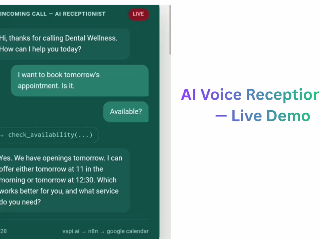 Cover image for AI Voice Receptionist for Dental Clinics