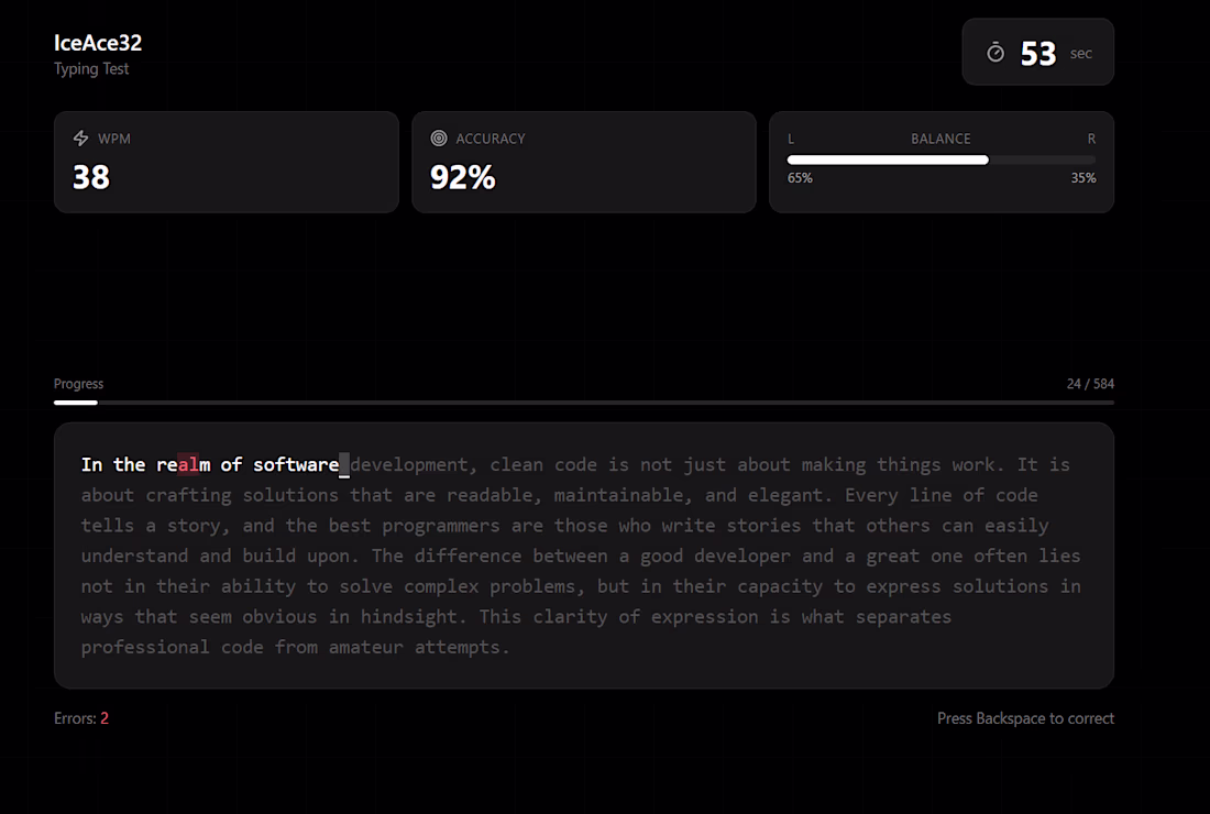 Cover image for Typing Speed Test Web App
