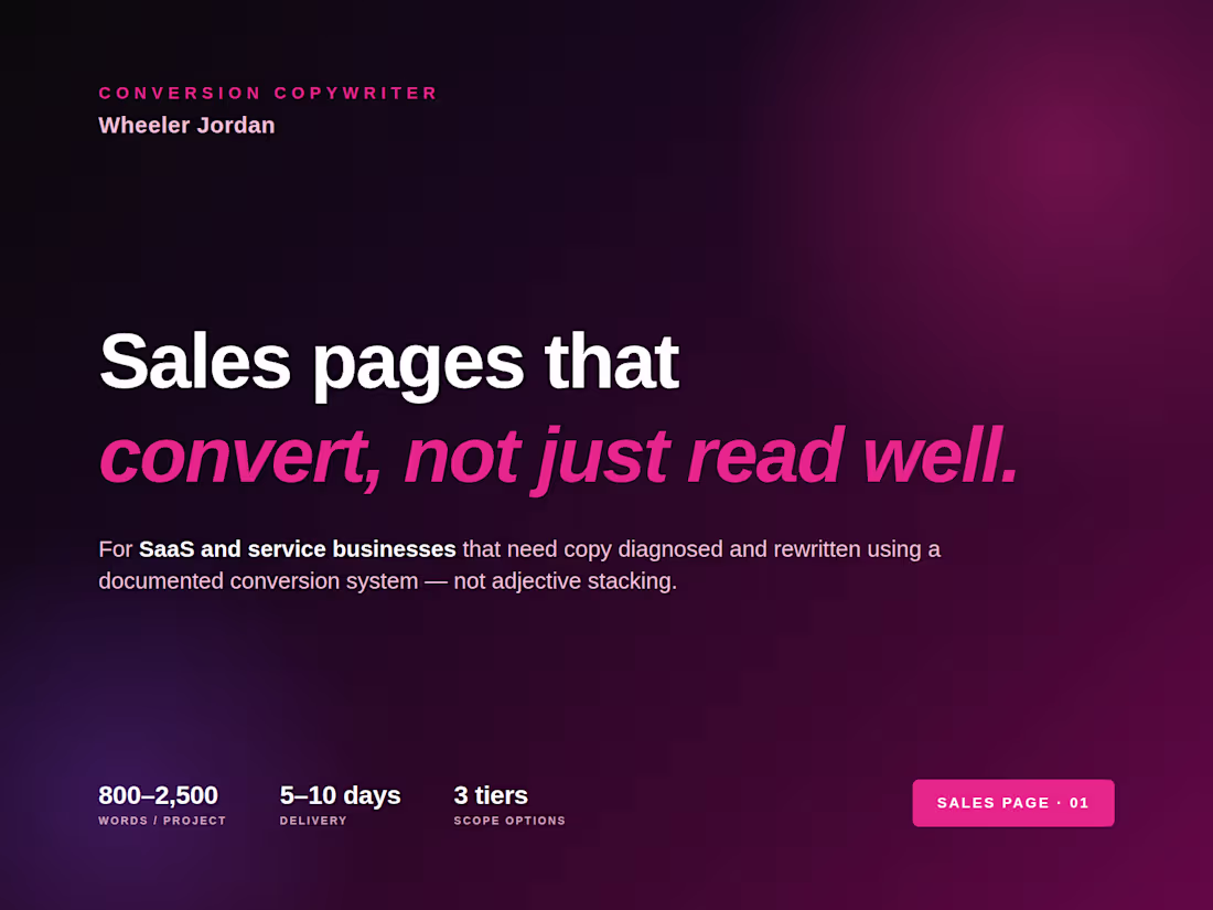 Cover image for High-Converting Sales Page for SaaS and Service Businesses
