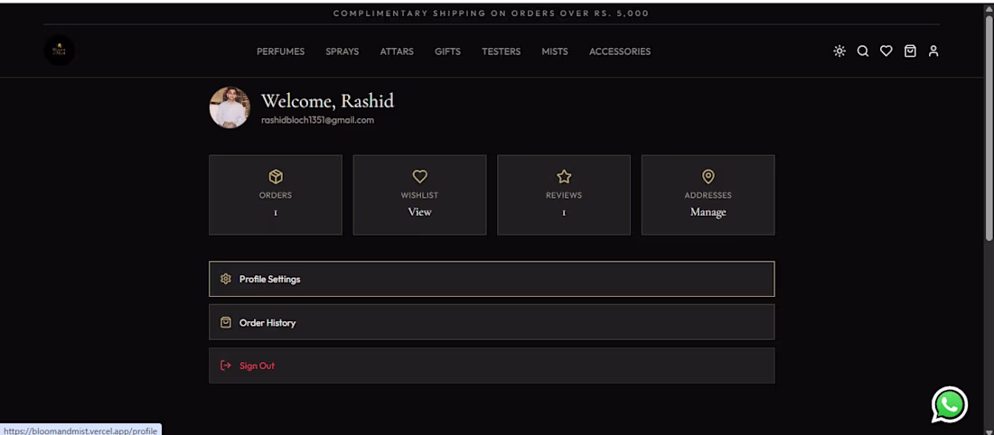 Cover image for Bloom & Mist E-commerce Store