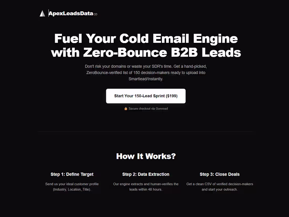 Cover image for ApexLeadsData — Custom-Coded B2B Lead
