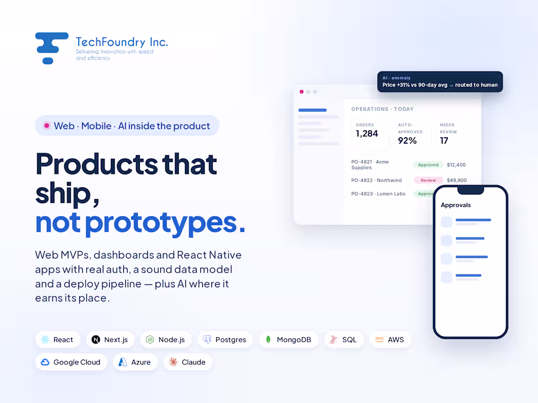 Cover image for Operational SaaS MVPs & AI-Powered Product Builds