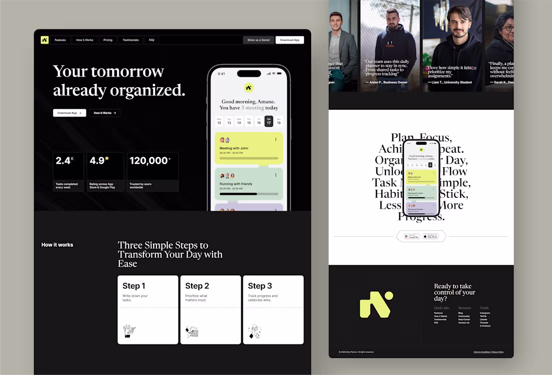 Cover image for aRumba - Daily Planner Landing Page