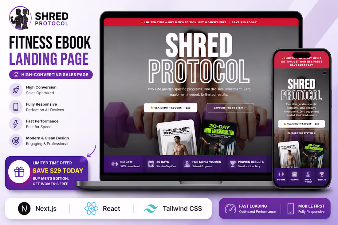 Cover image for Fitness eBook Landing Page –