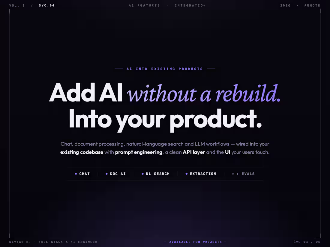 Cover image for AI Feature Integration for Existing Products