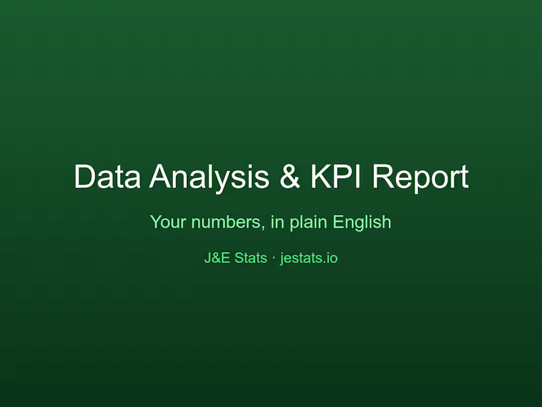 Cover image for Data analysis & KPI report for your business
