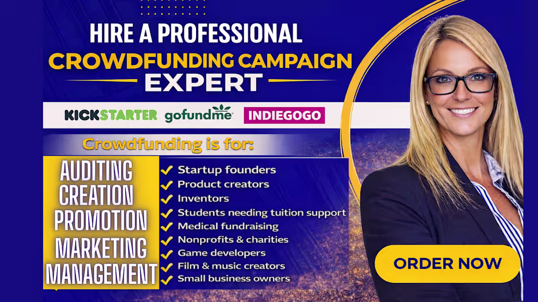 Cover image for Crowdfunding Campaign Creation for Kickstarter & GoFundMe