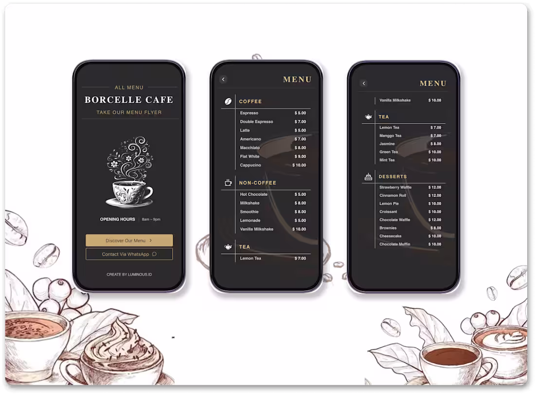 Cover image for Modern Cafe Digital Menu Transformation