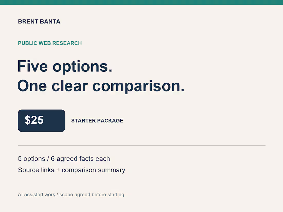 Cover image for Public Web Research: Five-Option Comparison
