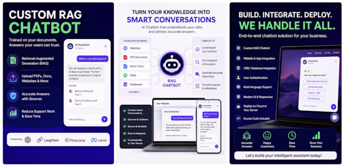 Cover image for I Will Build a RAG AI Chatbot for Your Website and Documents