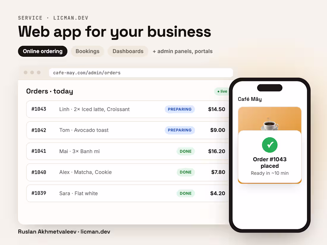 Cover image for Web app for your business