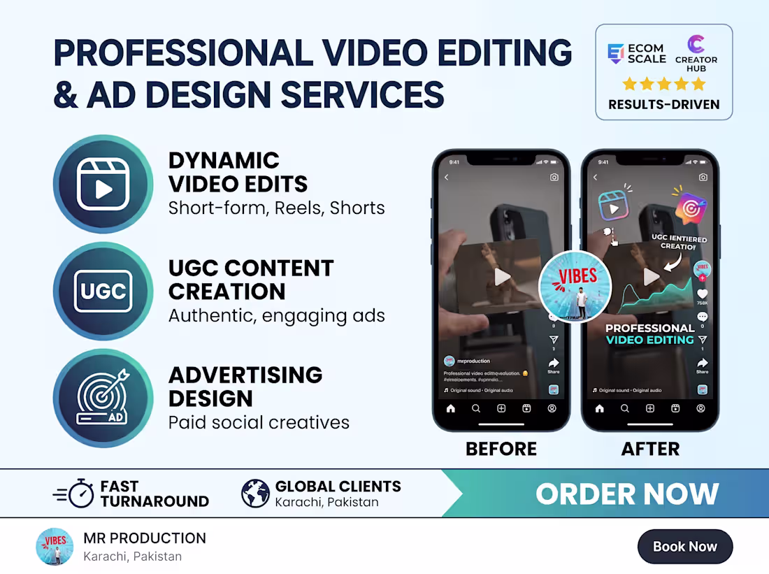 Cover image for High-Converting TikTok, Reels & UGC Video Ad Editing