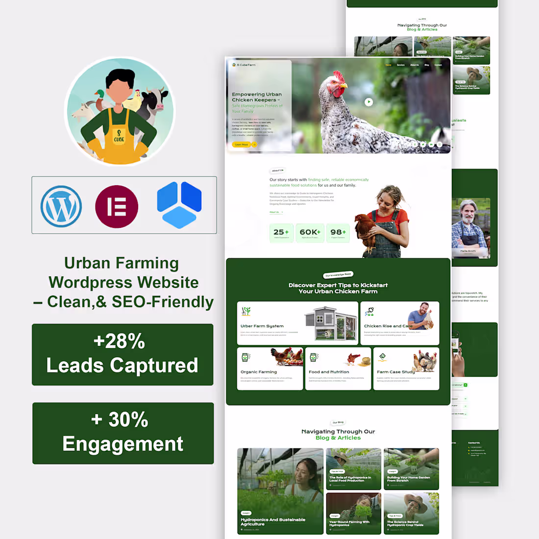 Cover image for Farming WordPress Website | Services, Bookings, Blogs & News...