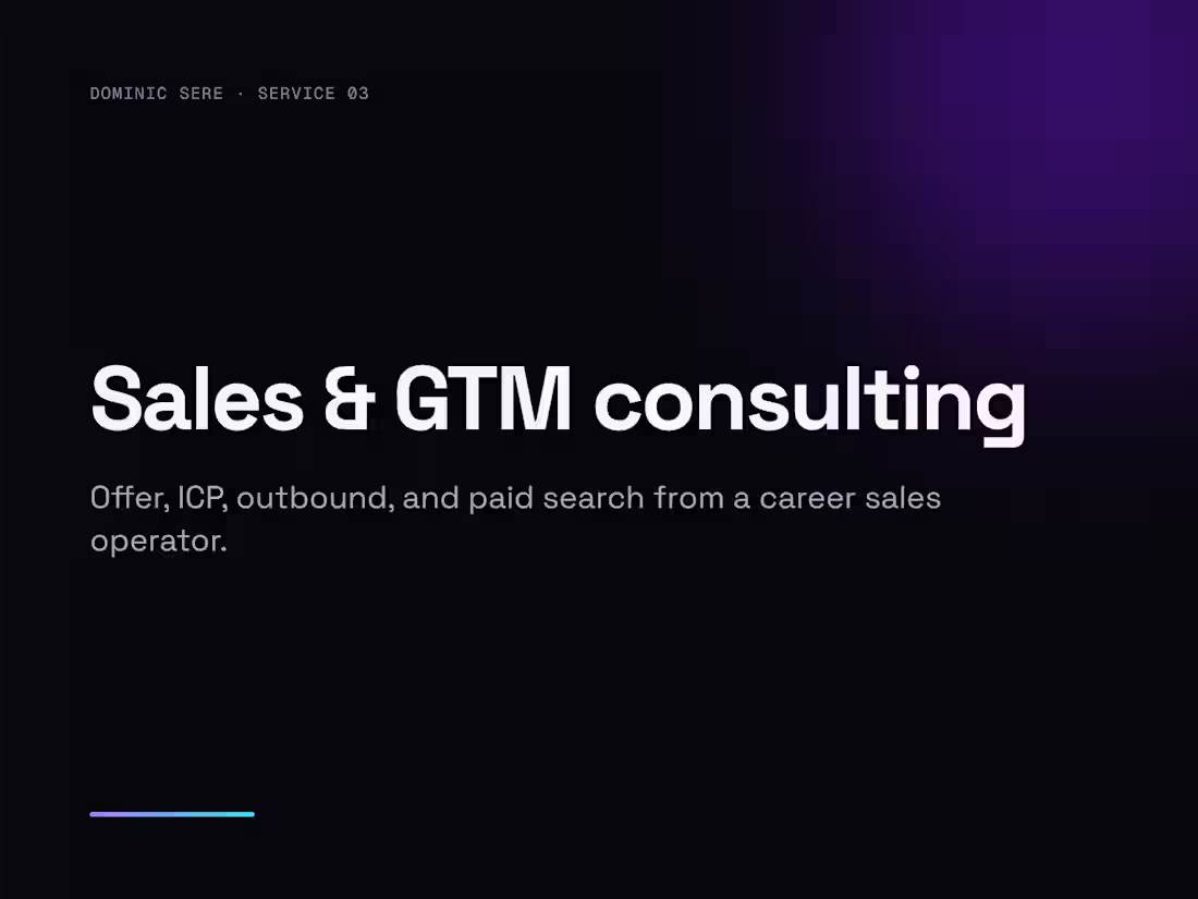 Cover image for Sales & GTM Consulting