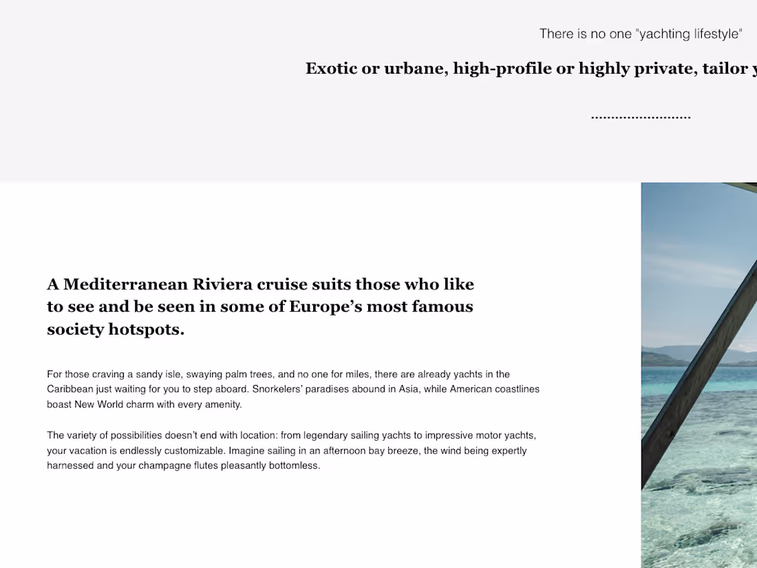 Cover image for Luxury Yacht Brokerage | Site Copy